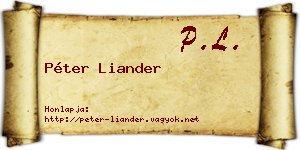 Péter Liander névjegykártya